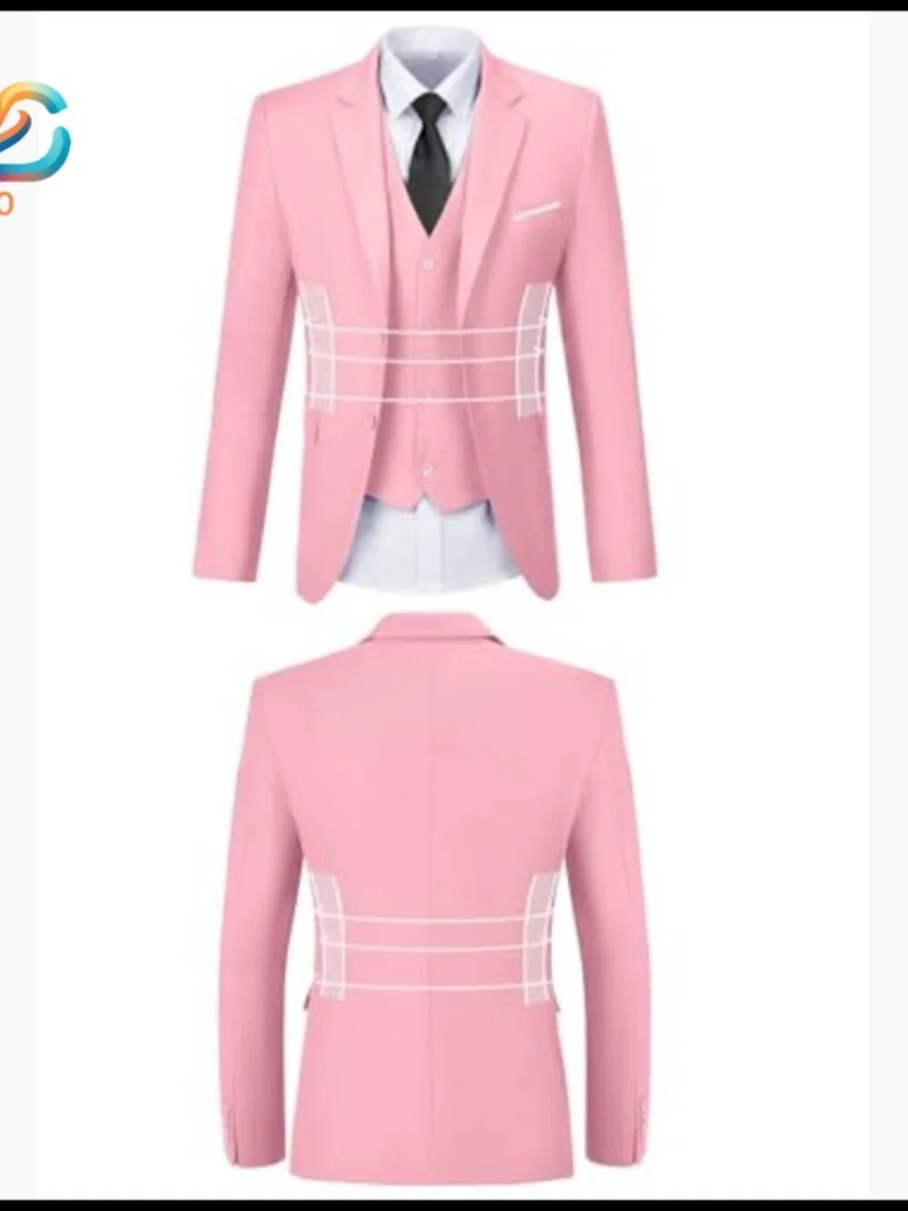 Slim Fit 3-Piece Suit with Vest and Tie for Formal Occasions